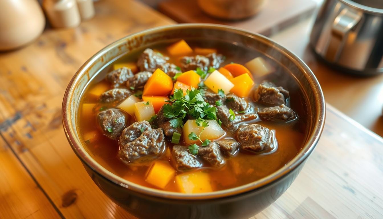 How do you add richness to beef soup?