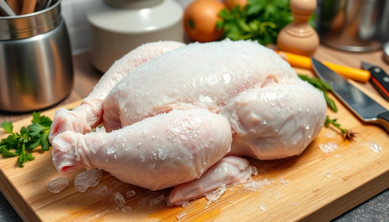 Is it safe to cook frozen chicken without thawing?