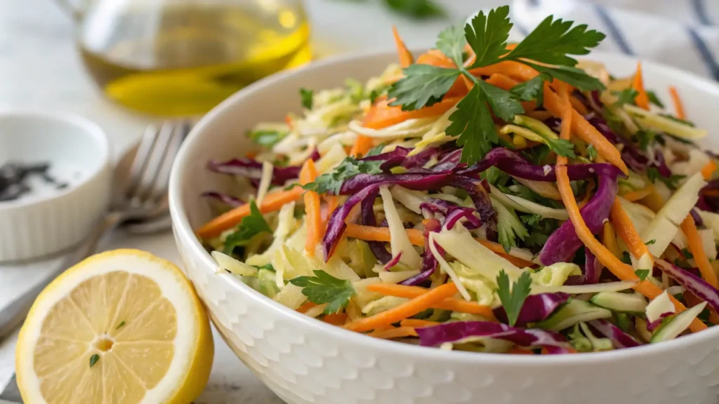 Fresh raw cabbage salad with carrots – a healthy way to eat cabbage raw